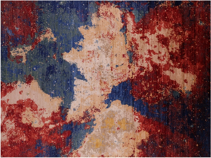 Abstract Modern Hand Knotted Wool Rug