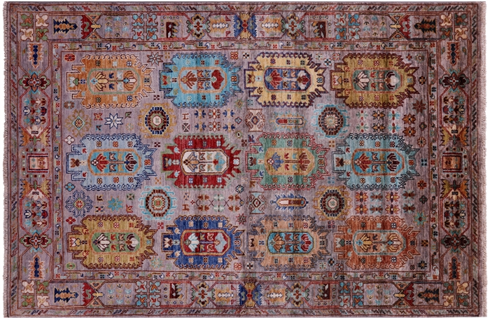 Hand-Knotted Fine Turkmen Ersari Wool Rug