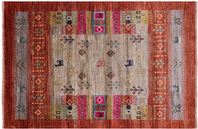 Hand Knotted Persian Gabbeh Tribal Wool Rug