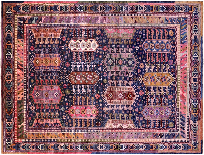 Tribal Fine Serapi Hand-Knotted Wool Rug