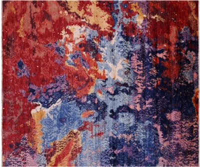 Abstract Modern Hand Knotted Wool Rug
