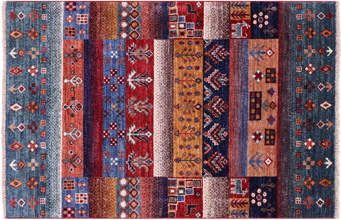 Persian Gabbeh Tribal Hand-Knotted Rug