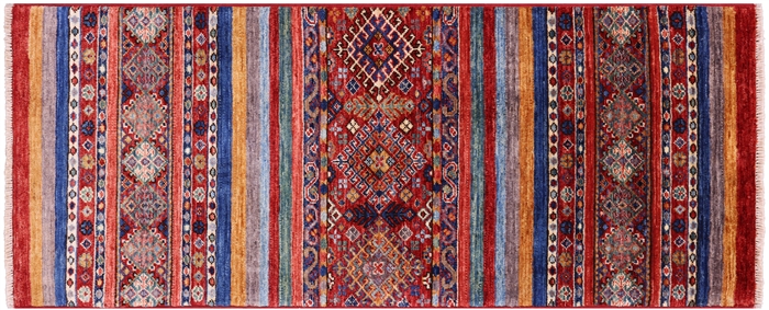 Khorjin Super Kazak Handmade Wool Runner Rug