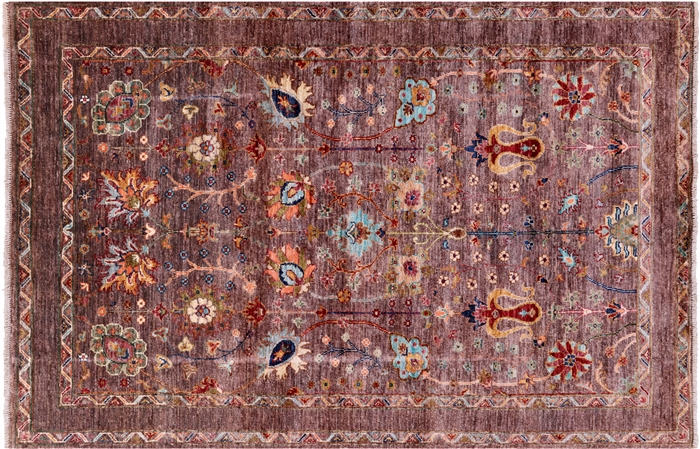 Hand-Knotted Persian Tabriz Wool Rug