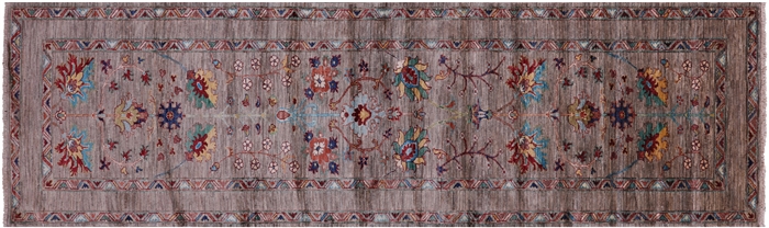 Persian Tabriz Hand Knotted Wool Runner Rug