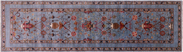 Persian Tabriz Han Knotted Wool Runner Rug