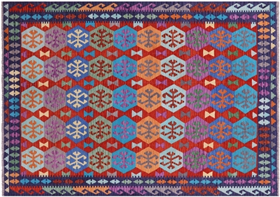 Wool On Wool Reversible Kilim Flat Weave Rug