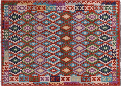 Reversible Wool On Wool Kilim Flat Weave Rug