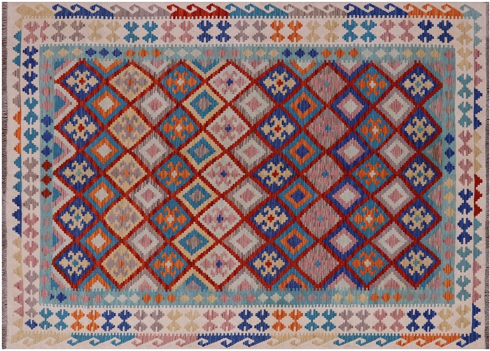 Reversible Kilim Flat Weave Wool On Wool Rug