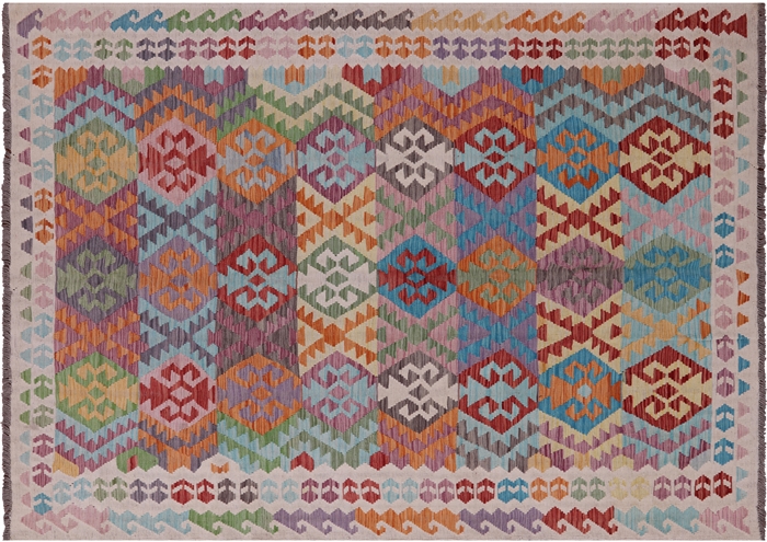 Flat Weave Kilim Reversible Wool On Wool Rug