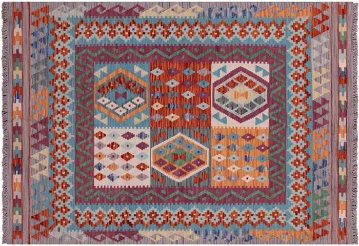 Kilim Flat Weave Reversible Wool On Wool Rug