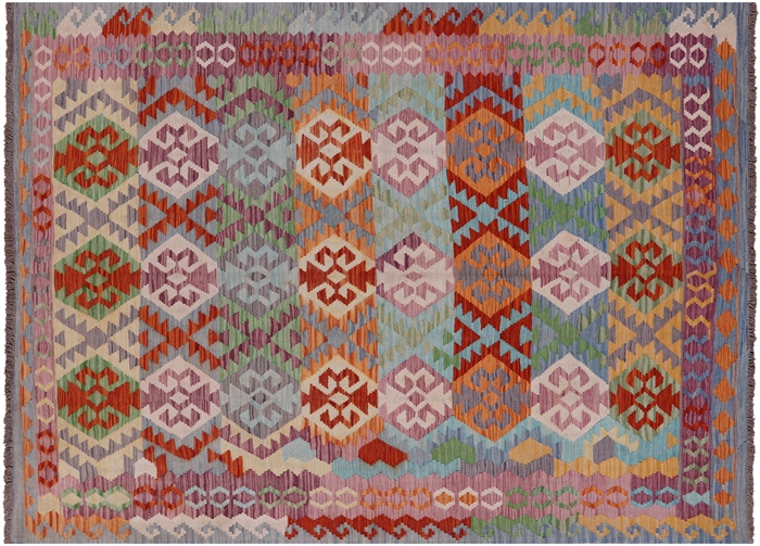 Flat Weave Kilim Reversible Wool On Wool Rug