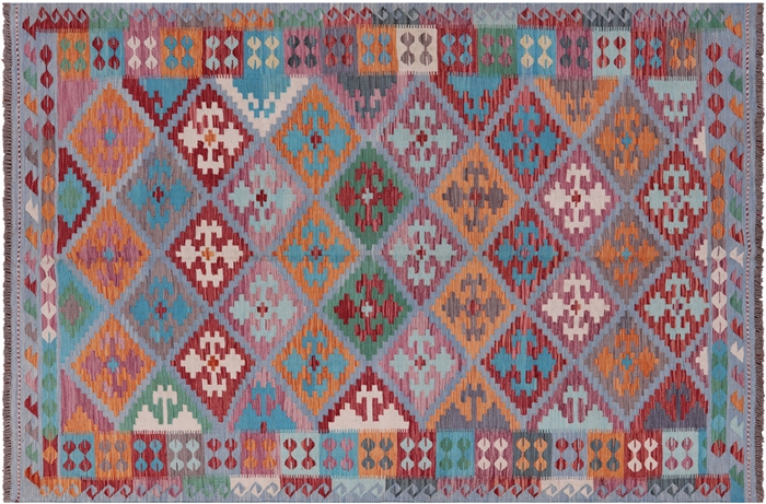 Flat Weave Kilim Reversible Wool On Wool Rug