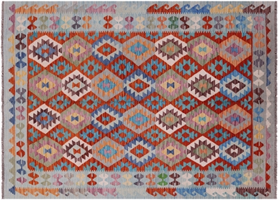 Wool On Wool Flat Weave Kilim Reversible Rug