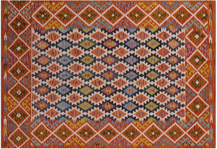 Wool On Wool Reversible Flat Weave Kilim Rug