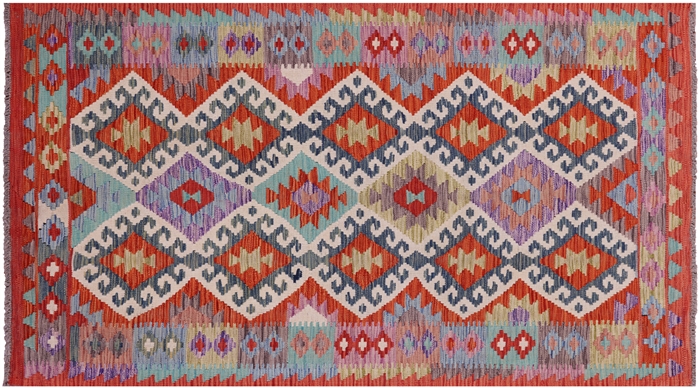 Wool On Wool Flat Weave Kilim Reversible Rug