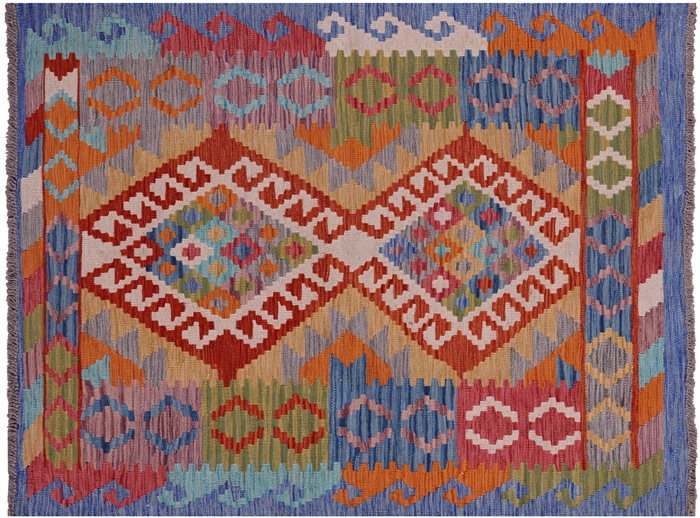 Flat Weave Kilim Reversible Wool On Wool Rug