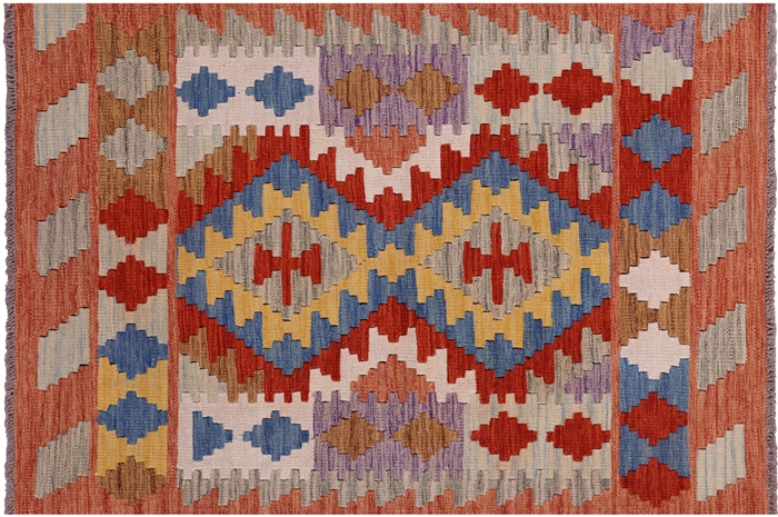 Flat Weave Kilim Reversible Wool On Wool Rug