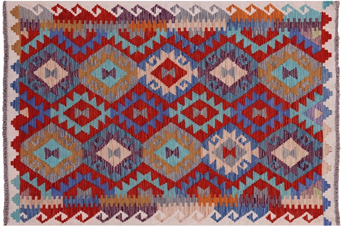 Flat Weave Kilim Reversible Wool On Wool Rug