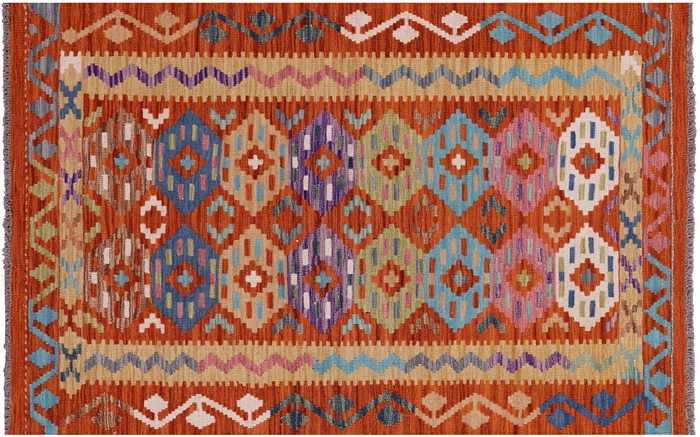 Flat Weave Kilim Reversible Wool On Wool Rug