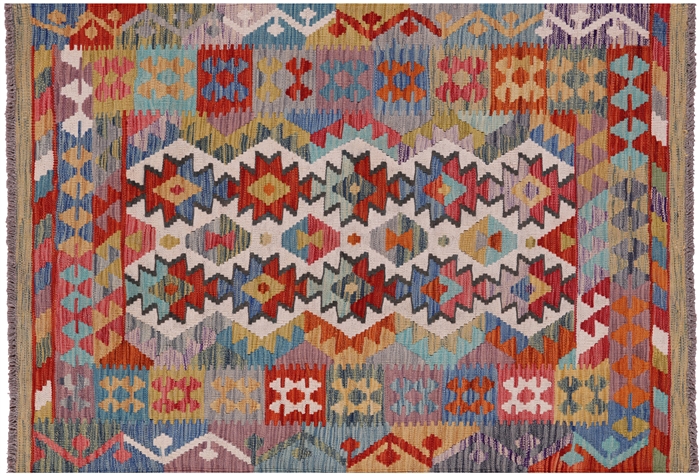 Wool On Wool Reversible Kilim Flat Weave Rug