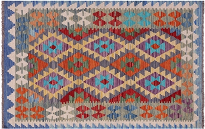Flat Weave Kilim Reversible Wool On Wool Rug