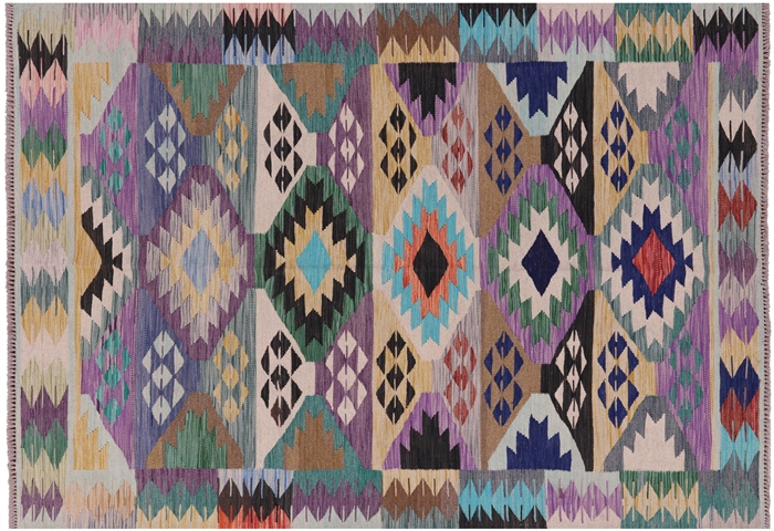 Kilim Flat Weave Reversible Wool On Wool Rug