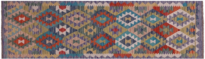 Kilim Flat Weave Reversible Wool On Wool Runner Rug