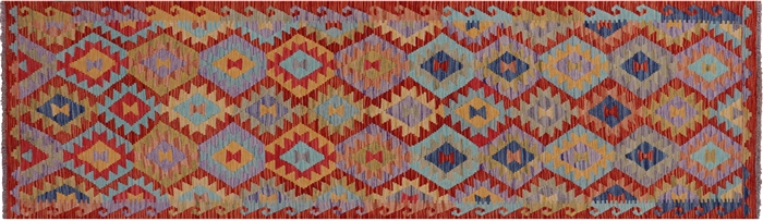 Reversible Kilim Flat Weave Wool On Wool Runner Rug