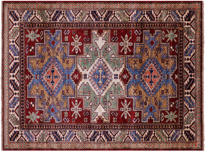 Handmade Super Kazak Wool Rug