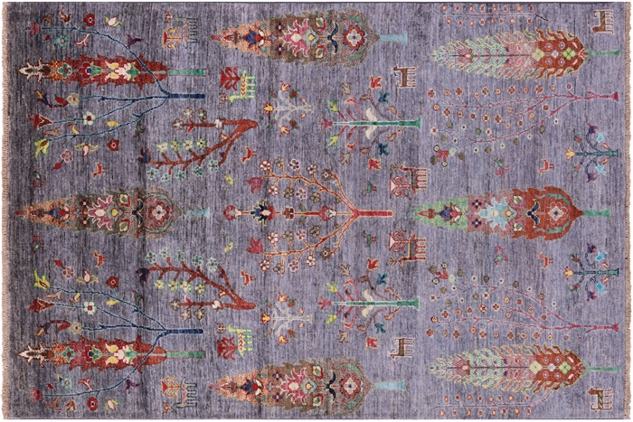 Persian Gabbeh Tribal Hand-Knotted Wool Rug