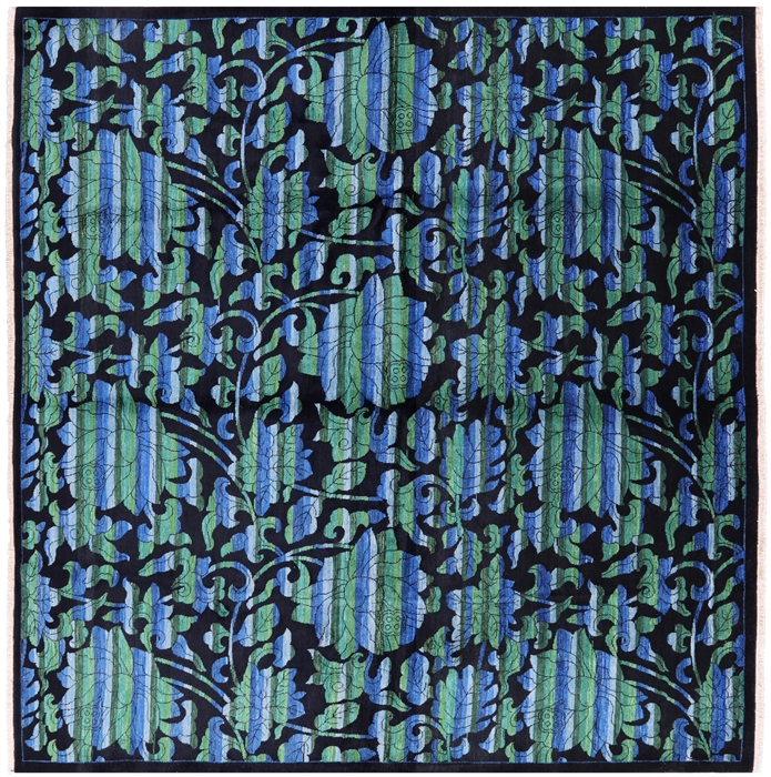 Square William Morris Rose Garden Wool Area Rug