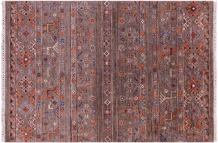 Tribal Persian Gabbeh Hand Knotted Wool Rug