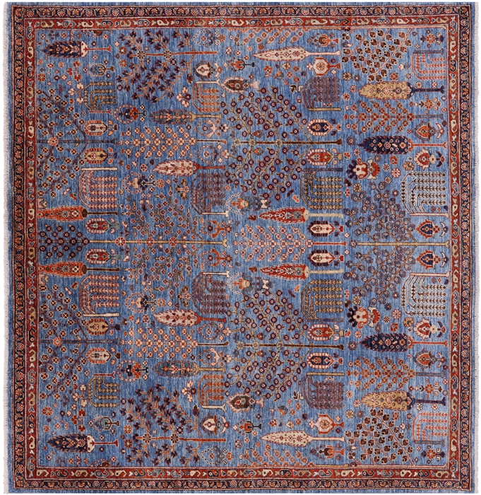 Square Handmade Persian Ziegler Wool Rug