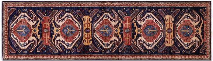 Persian Fine Serapi Hand-Knotted Runner Rug