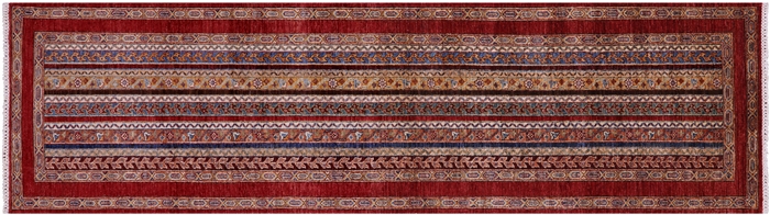 Persian Gabbeh Shall Hand-Knotted Wool Runner Rug