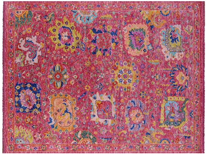 Hand Knotted Turkish Oushak Wool Rug