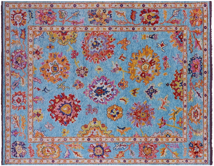 Turkish Oushak Hand Knotted Wool Rug