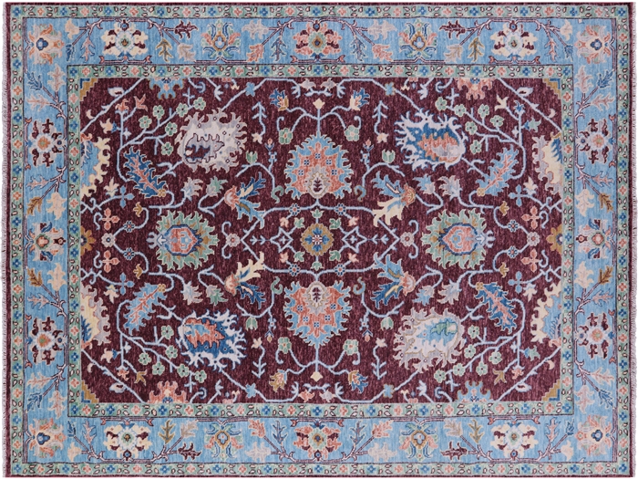 Hand-Knotted Turkish Oushak Wool Rug