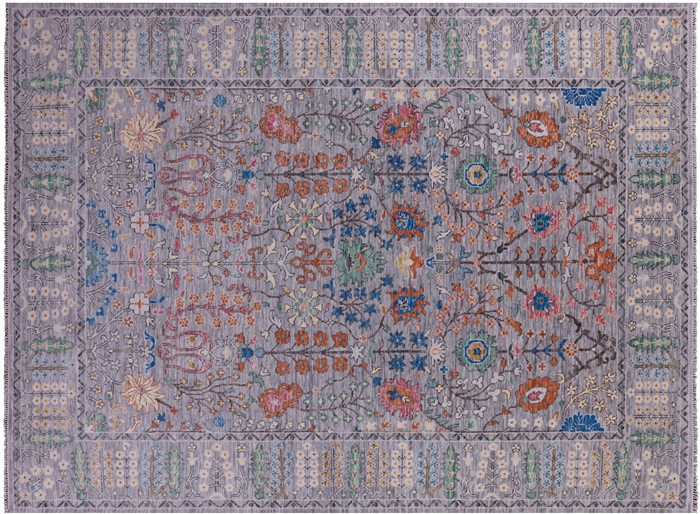 Hand-Knotted Turkish Oushak Wool Rug