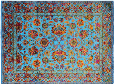 Wool & Silk Persian Tabriz Hand Knotted Rug