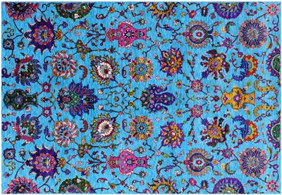 Hand-Knotted Wool & Silk Persian Tabriz Rug