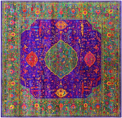 Square Persian Handmade Silk Rug