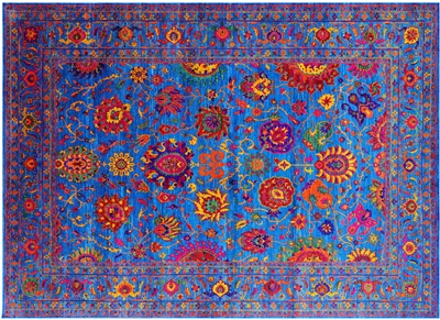 Blue Handmade Persian Silk Rug 10' 0" X 14' 2" - Q19231