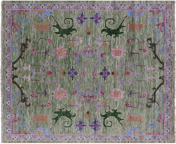 Handmade Turkish Oushak Wool Rug