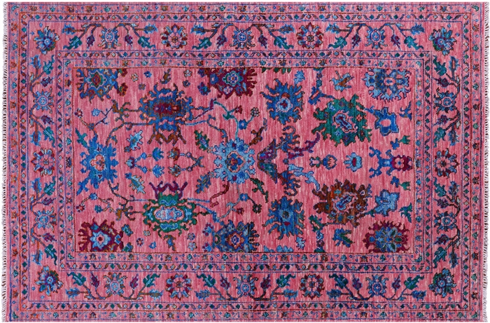 Hand-Knotted Turkish Oushak Rug