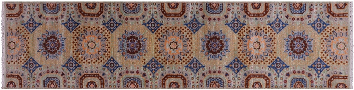 Runner Mamluk Hand-Knotted Wool Rug