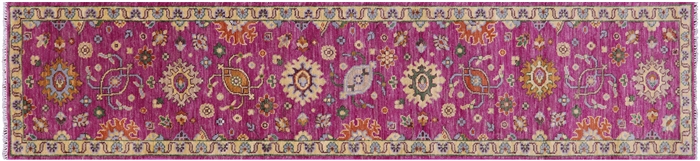 Turkish Oushak Hand Knotted Wool Runner Rug
