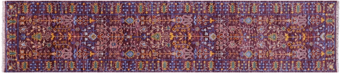 Turkish Oushak Handmade Wool Runner Rug