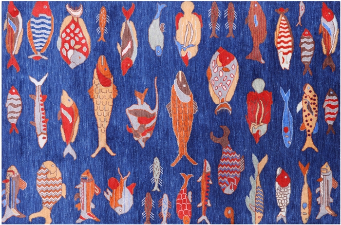 Gabbeh Fish Design Handmade Rug